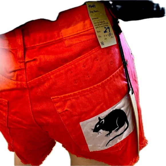 Neiman Marcus Pants - COPY - NWT Ksubi low-rise Jing shorts, high mid-waisted red denim BRAND NEW w/ …